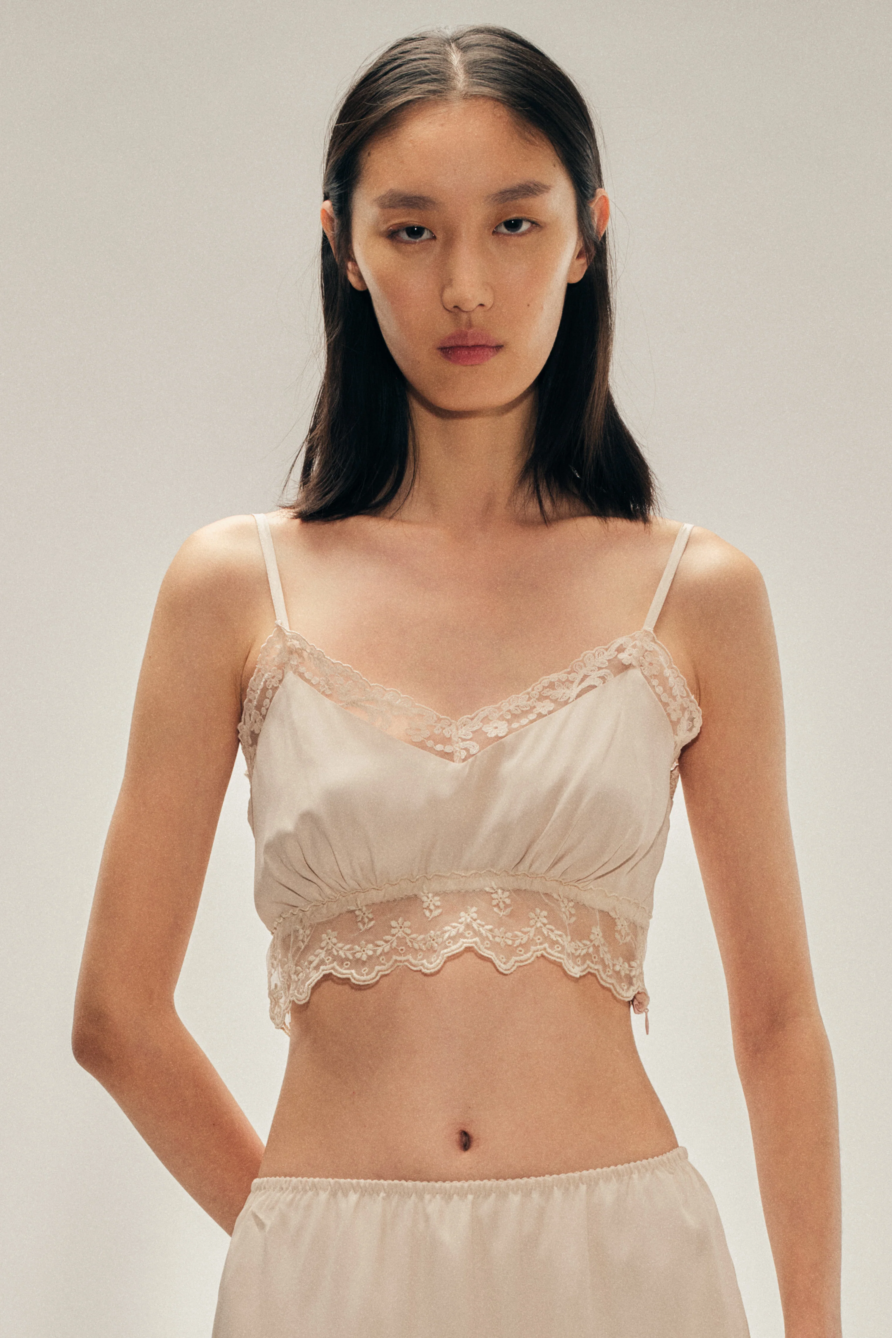 Lace Trim Negligee Bralette