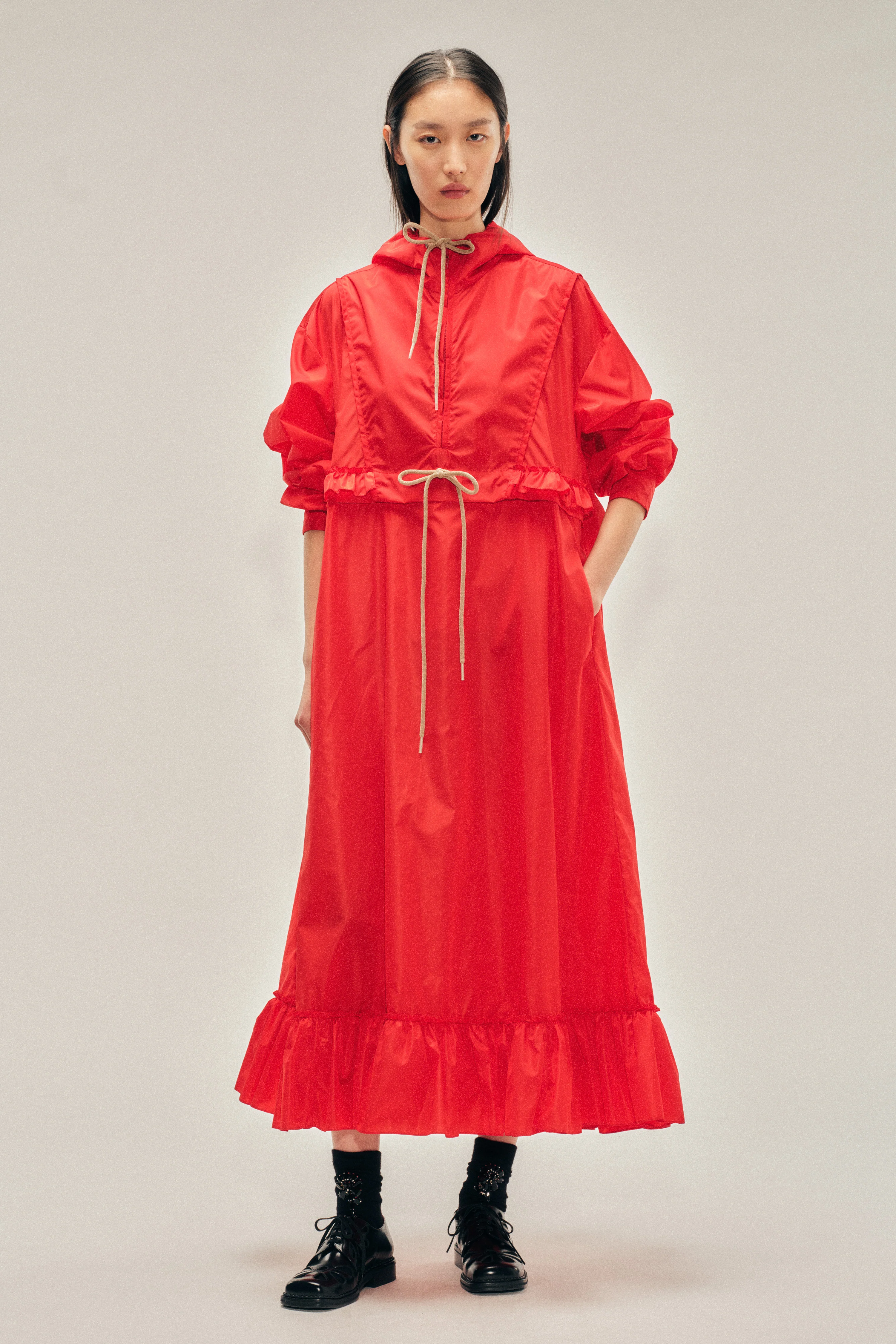 Exaggerated Ruffle Frill Cagoule