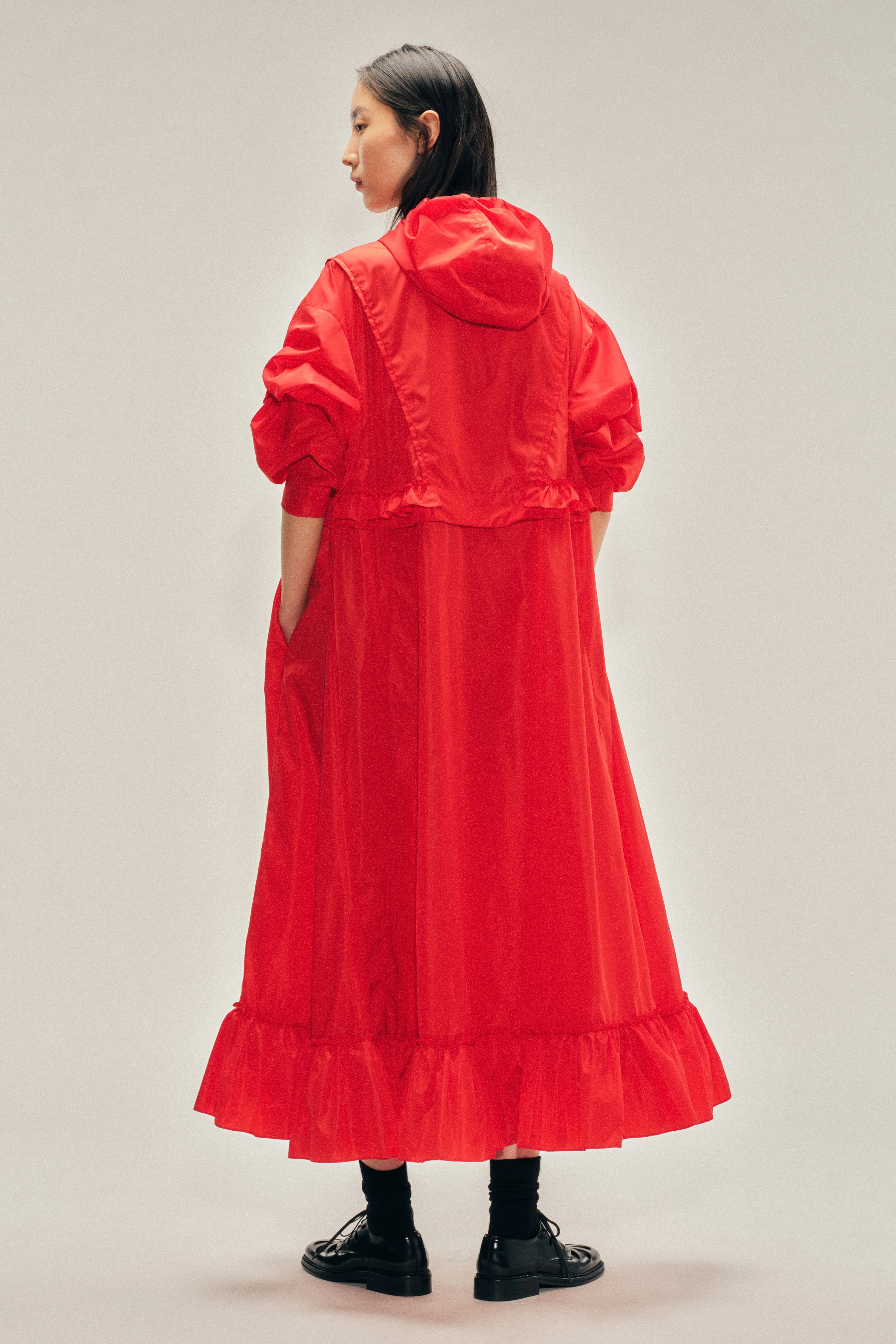 Exaggerated Ruffle Frill Cagoule - Image 4