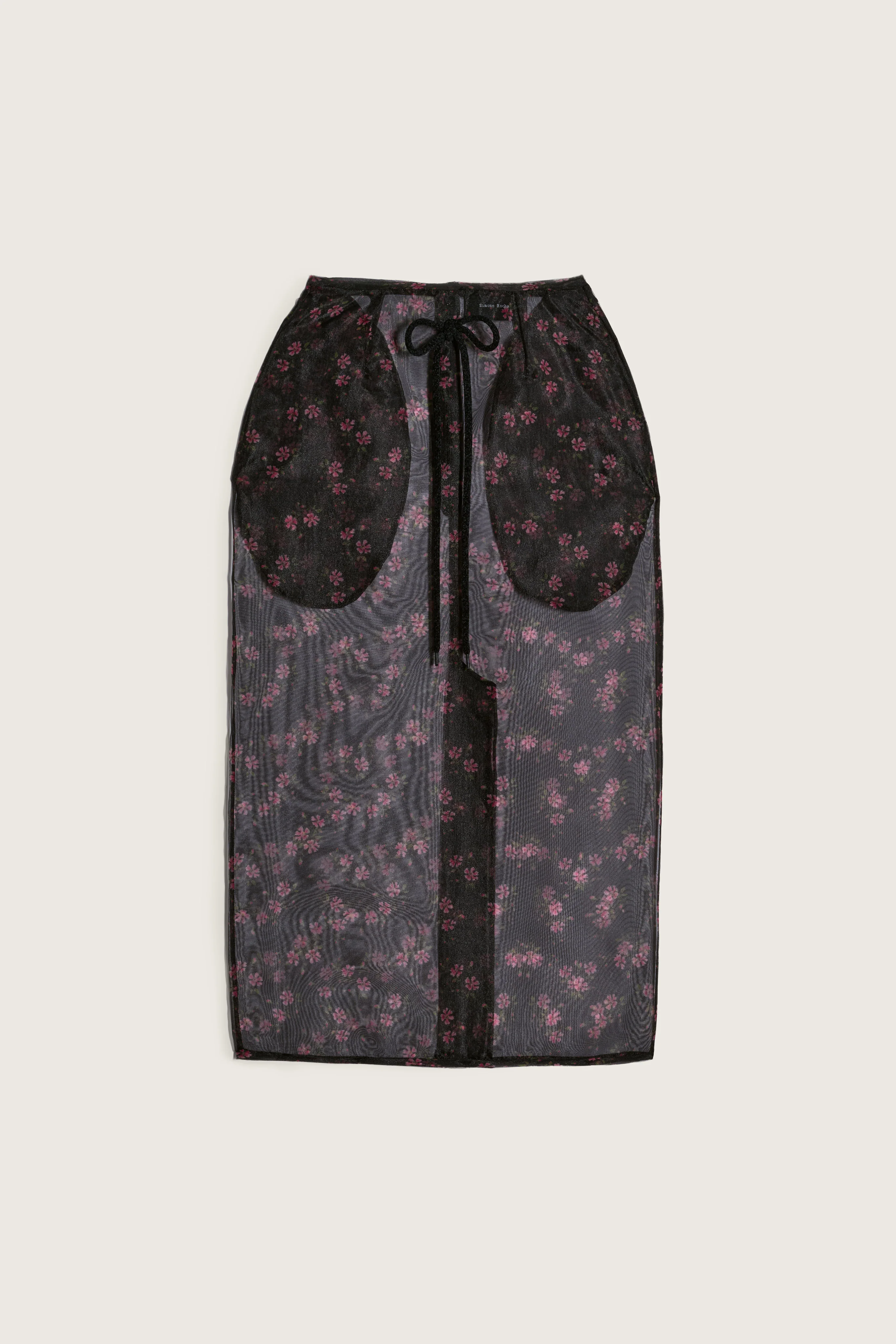 Sheer Frayed Column Pencil Skirt