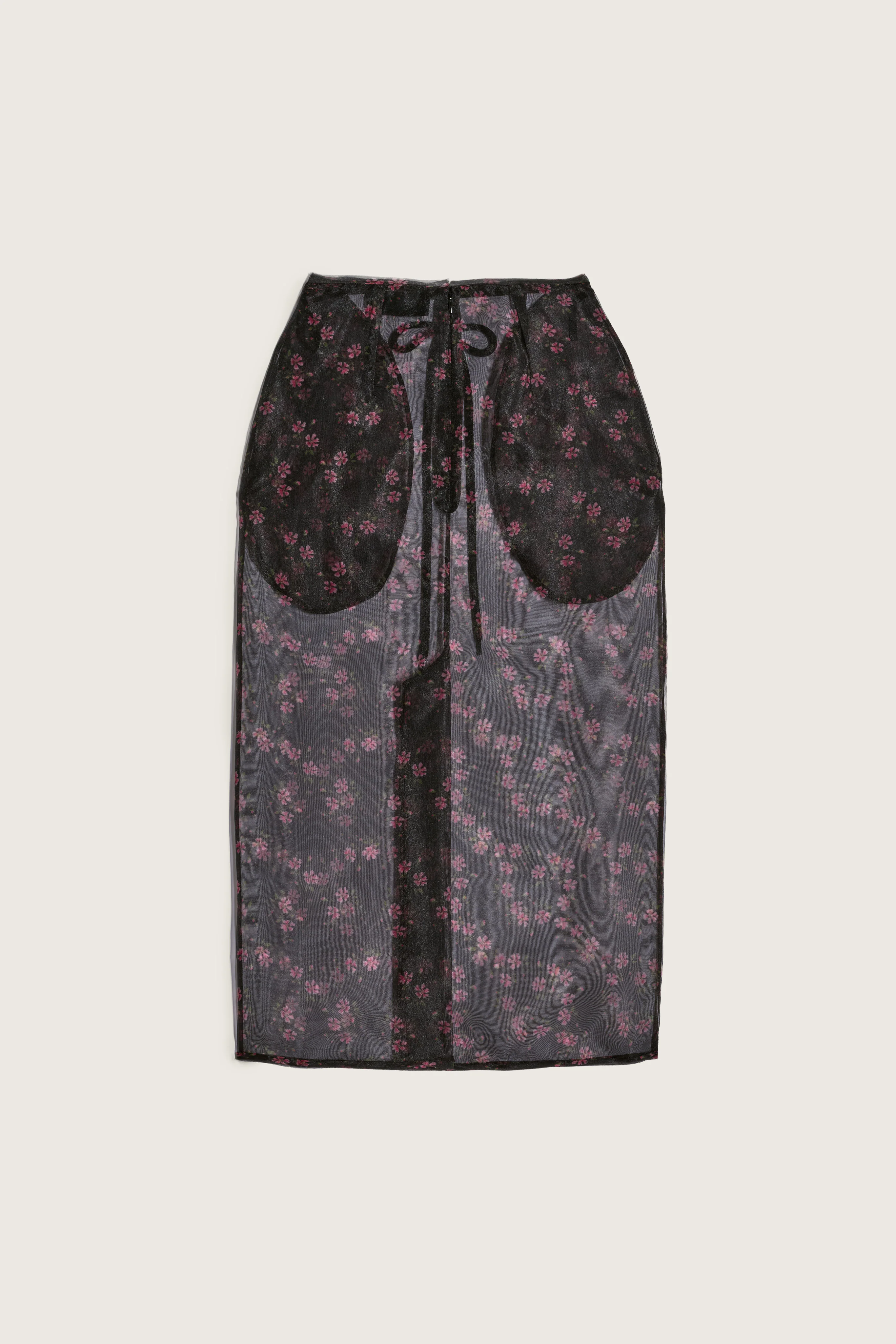 Sheer Frayed Column Pencil Skirt - Image 2