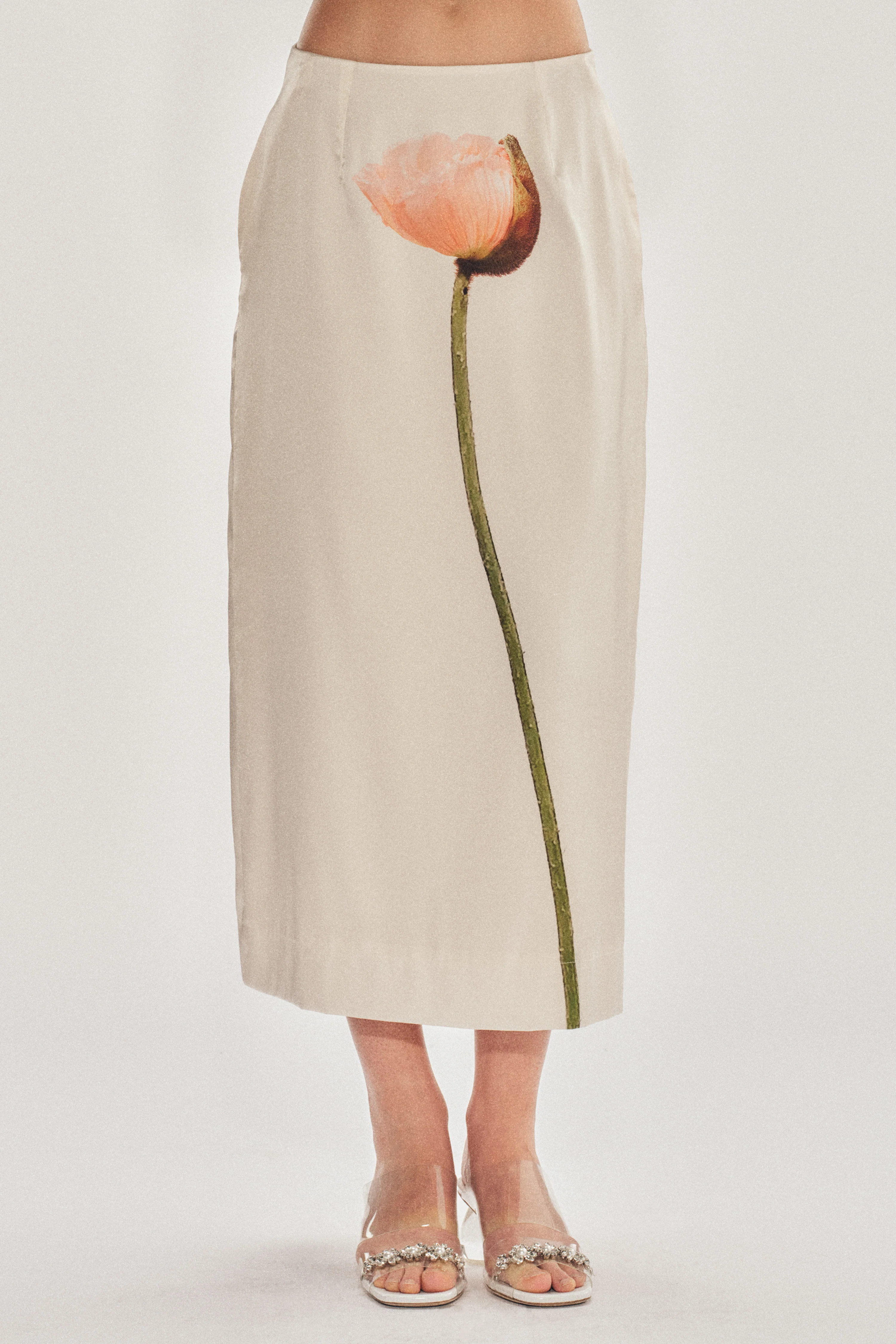 Poppy Motif Pencil Skirt - Image 4