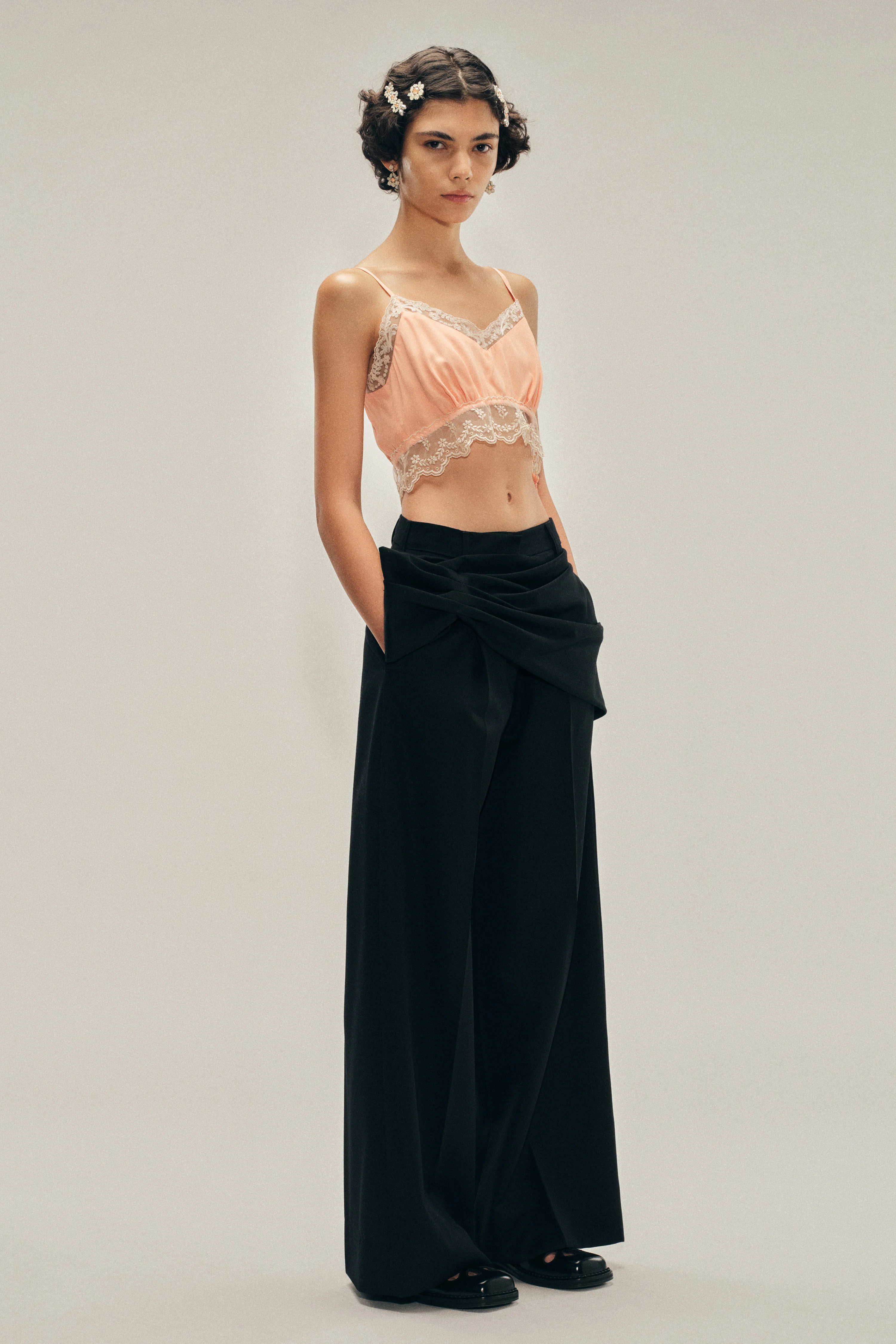 Gathered Flower Sash Trousers - Image 2