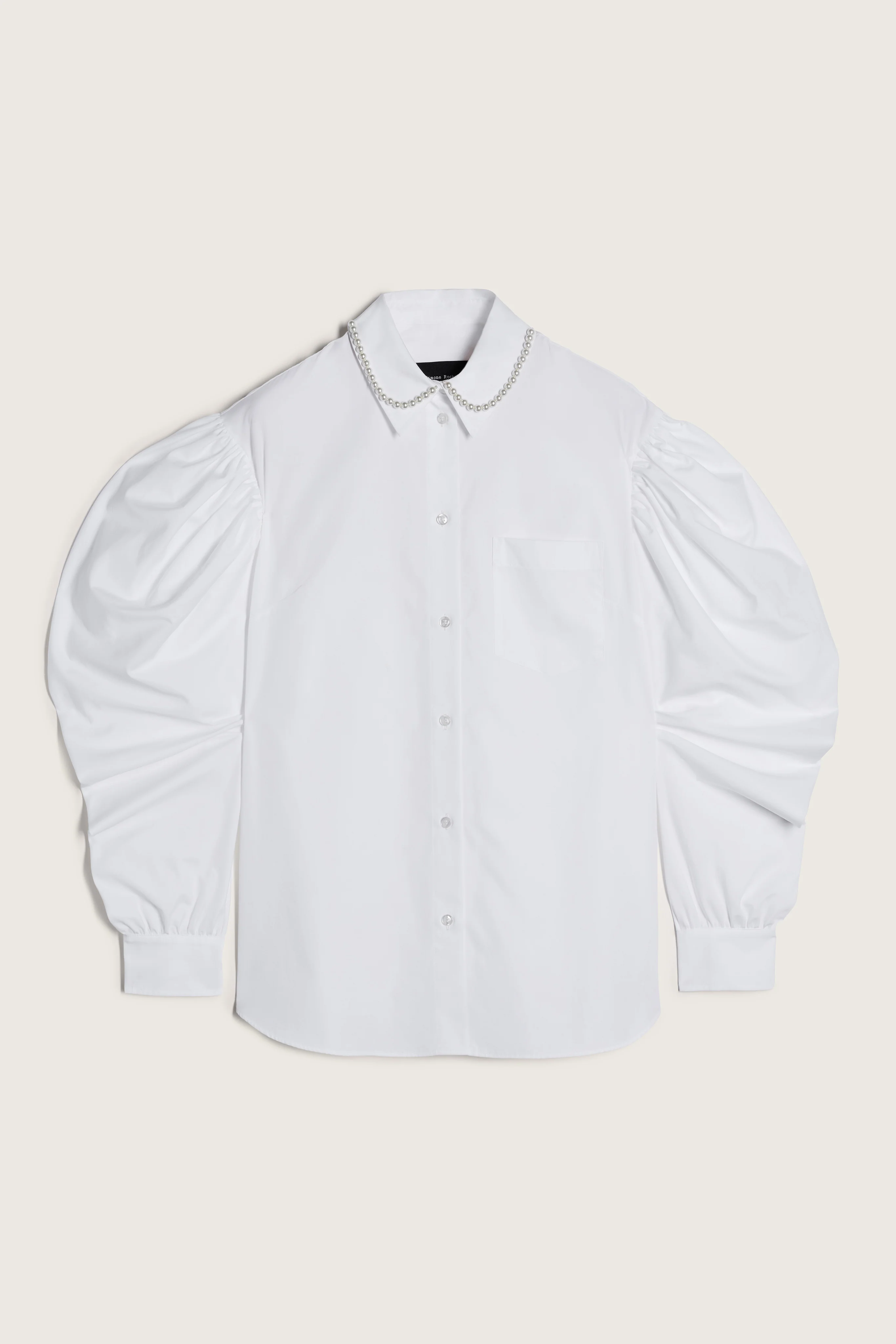 Beaded Draped Sleeve Masculine Shirt