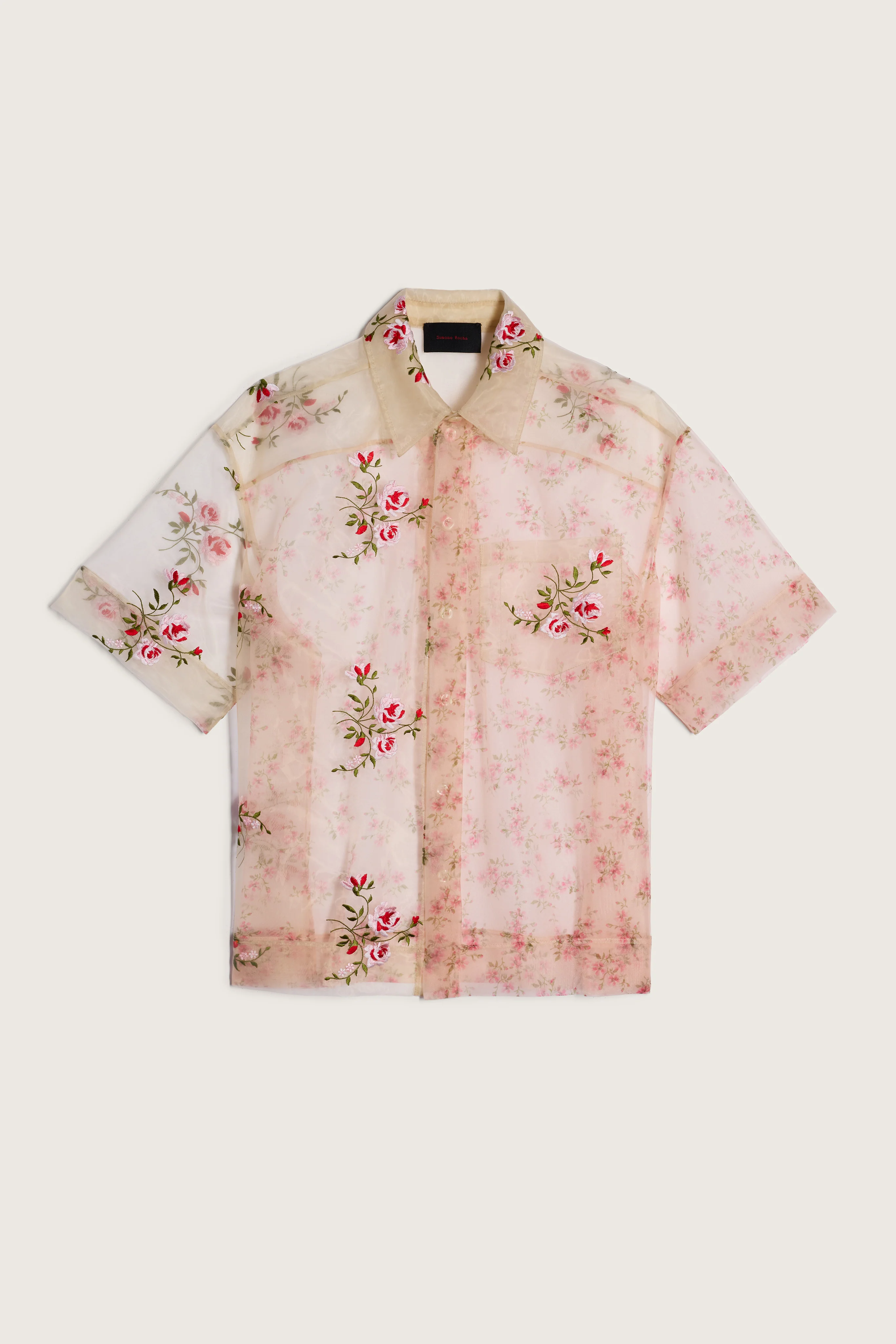 Sheer Patchwork Boxy Shirt