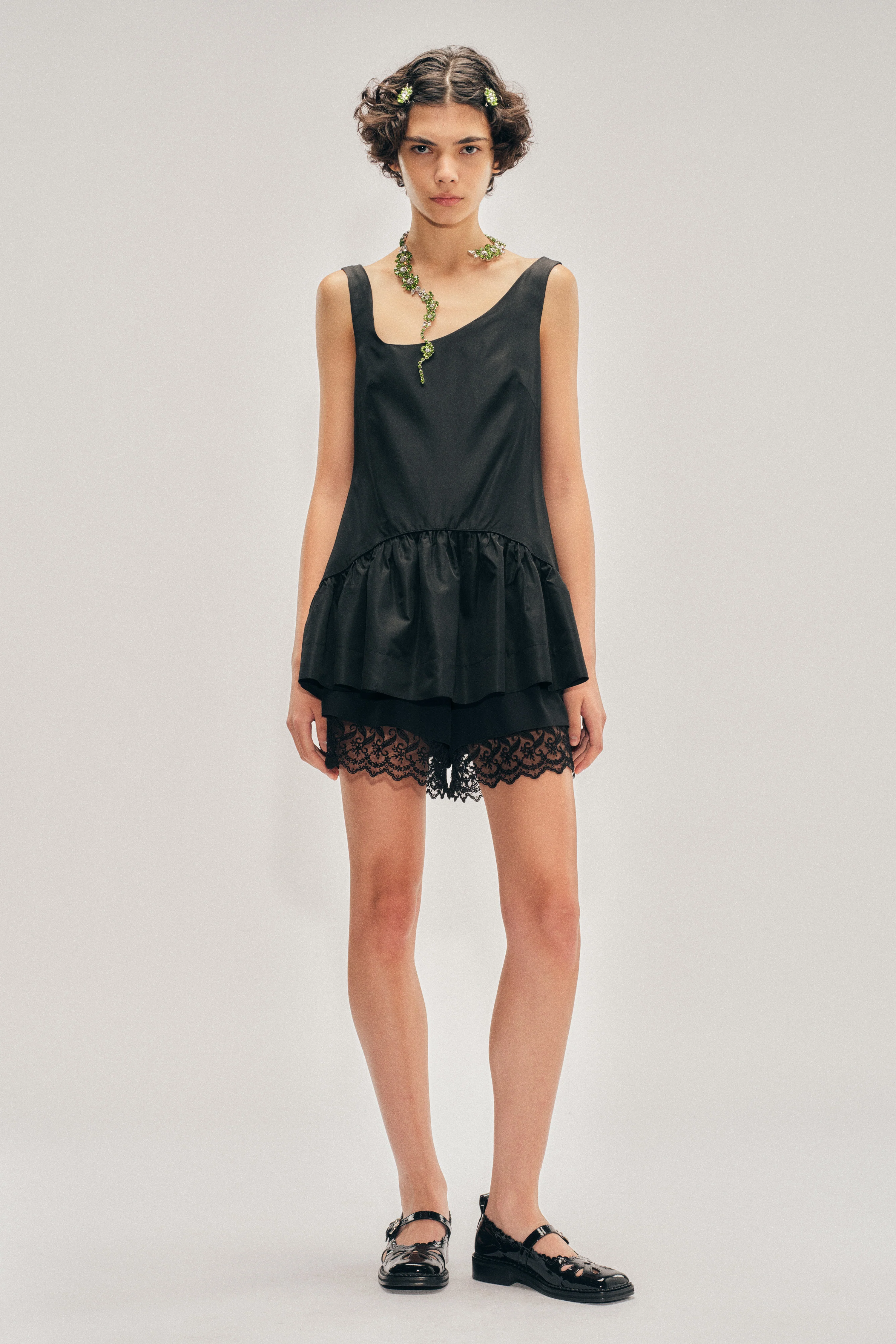 Tilted Neck Peplum Top