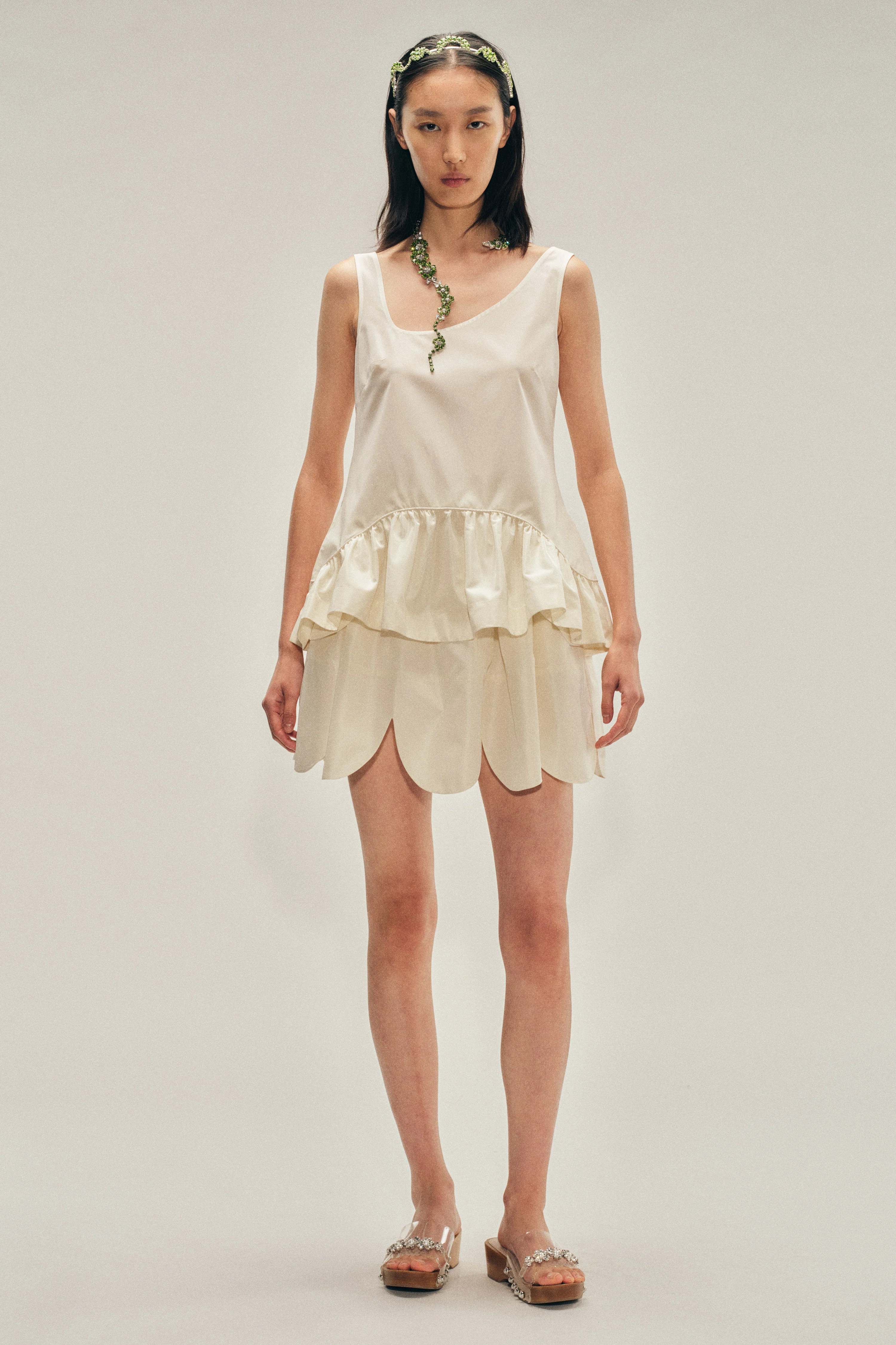 Tilted Neck Peplum Top