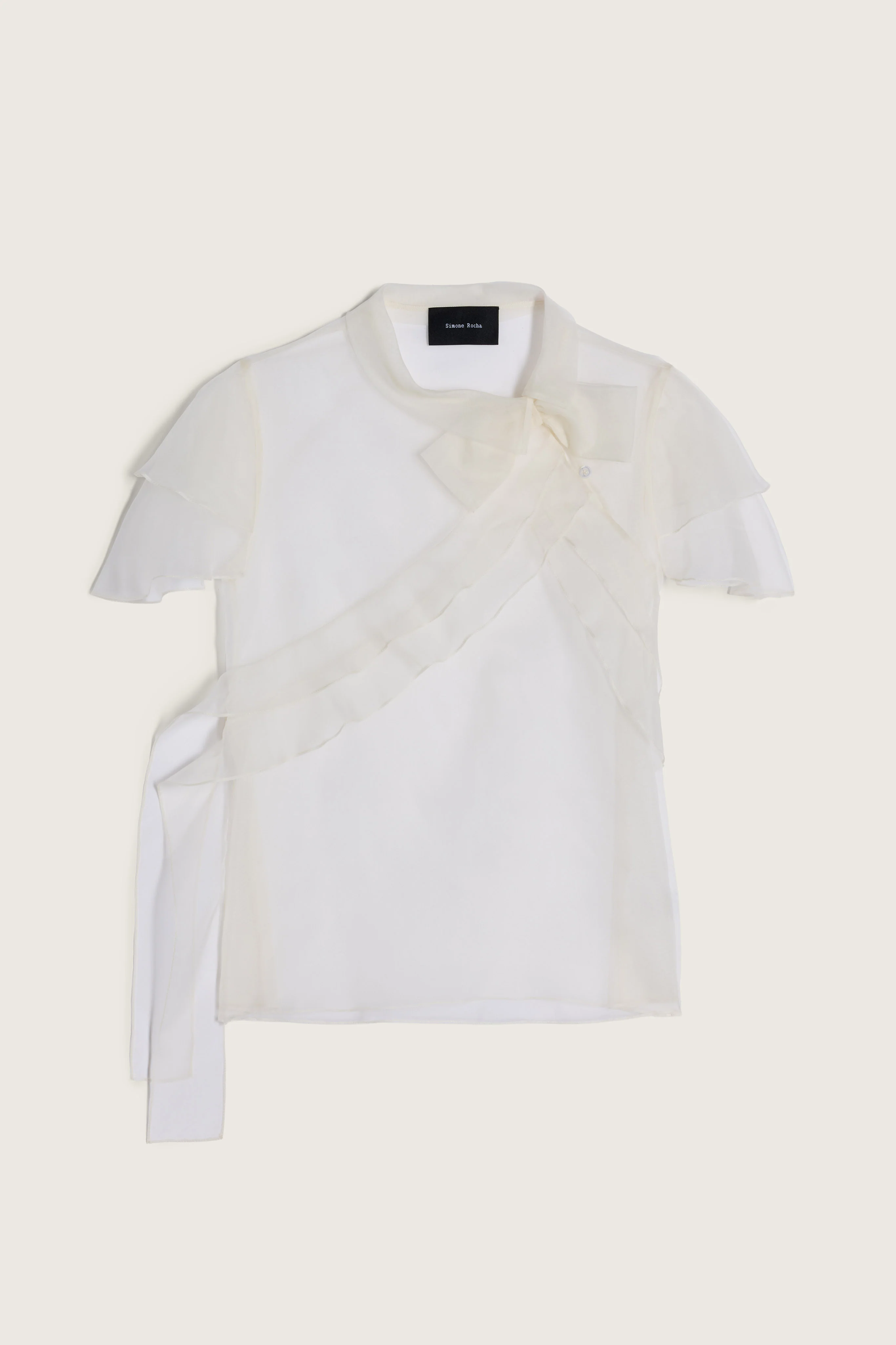 Sheer Petal Bow Sash Top