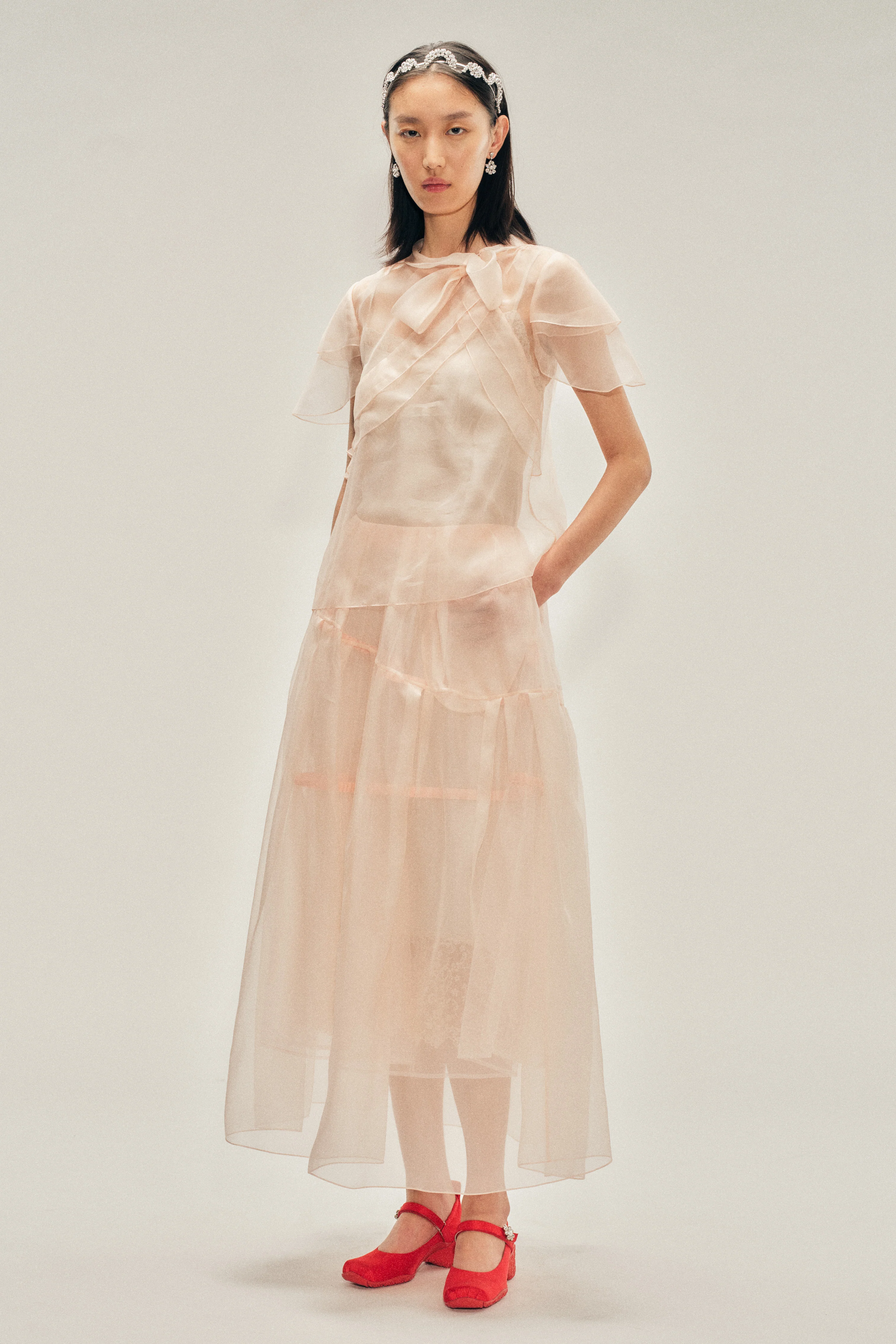Sheer Petal Bow Sash Top - Image 3
