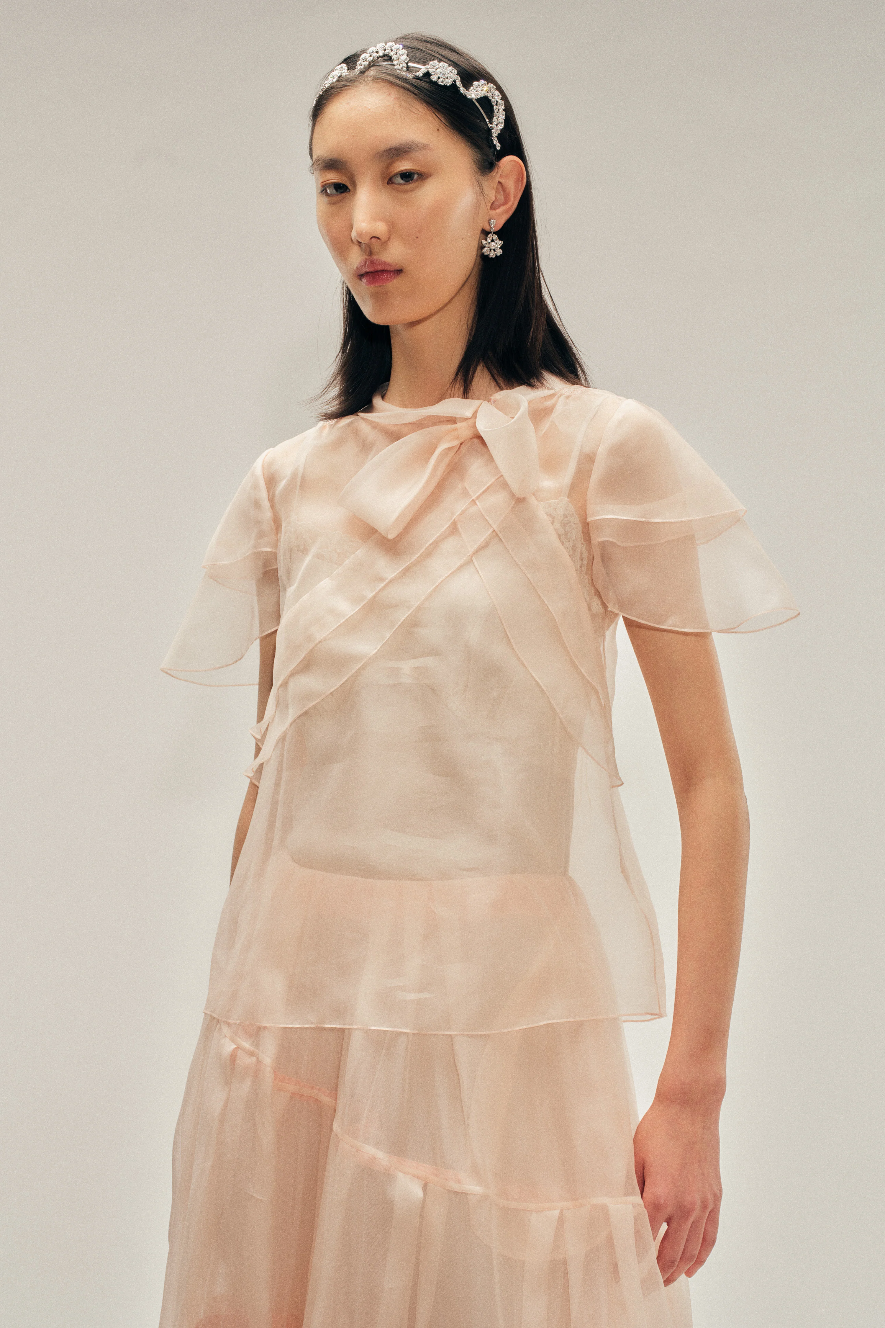 Sheer Petal Bow Sash Top - Image 4