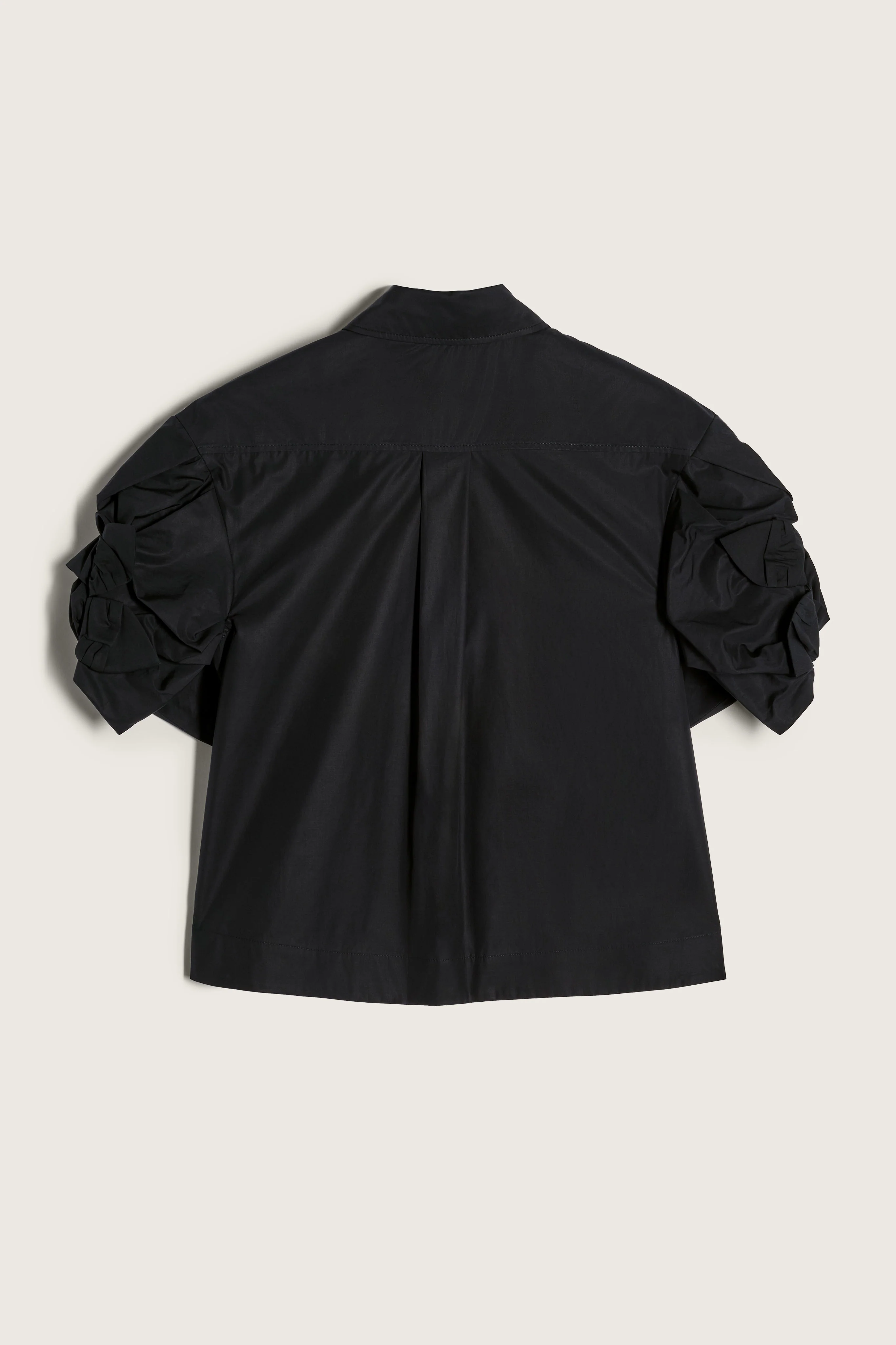 Cropped Rose Puff Sleeve Shirt - Image 2