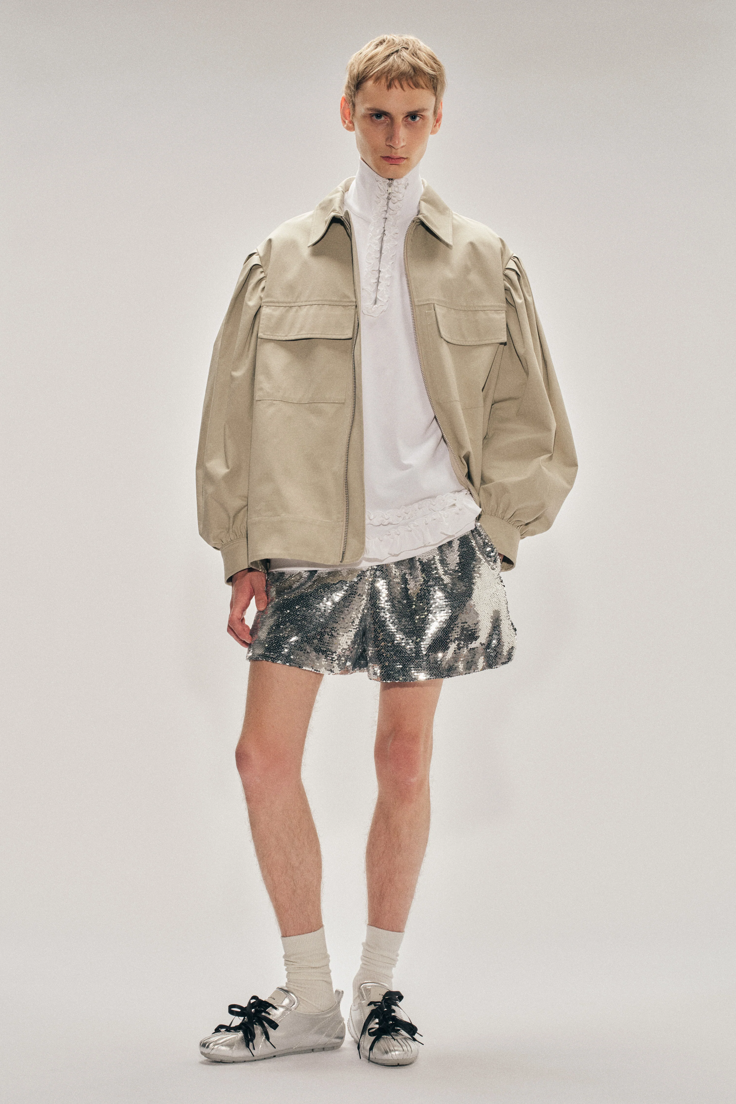 Puff Sleeve Utility Pen Pocket Jacket - Image 3