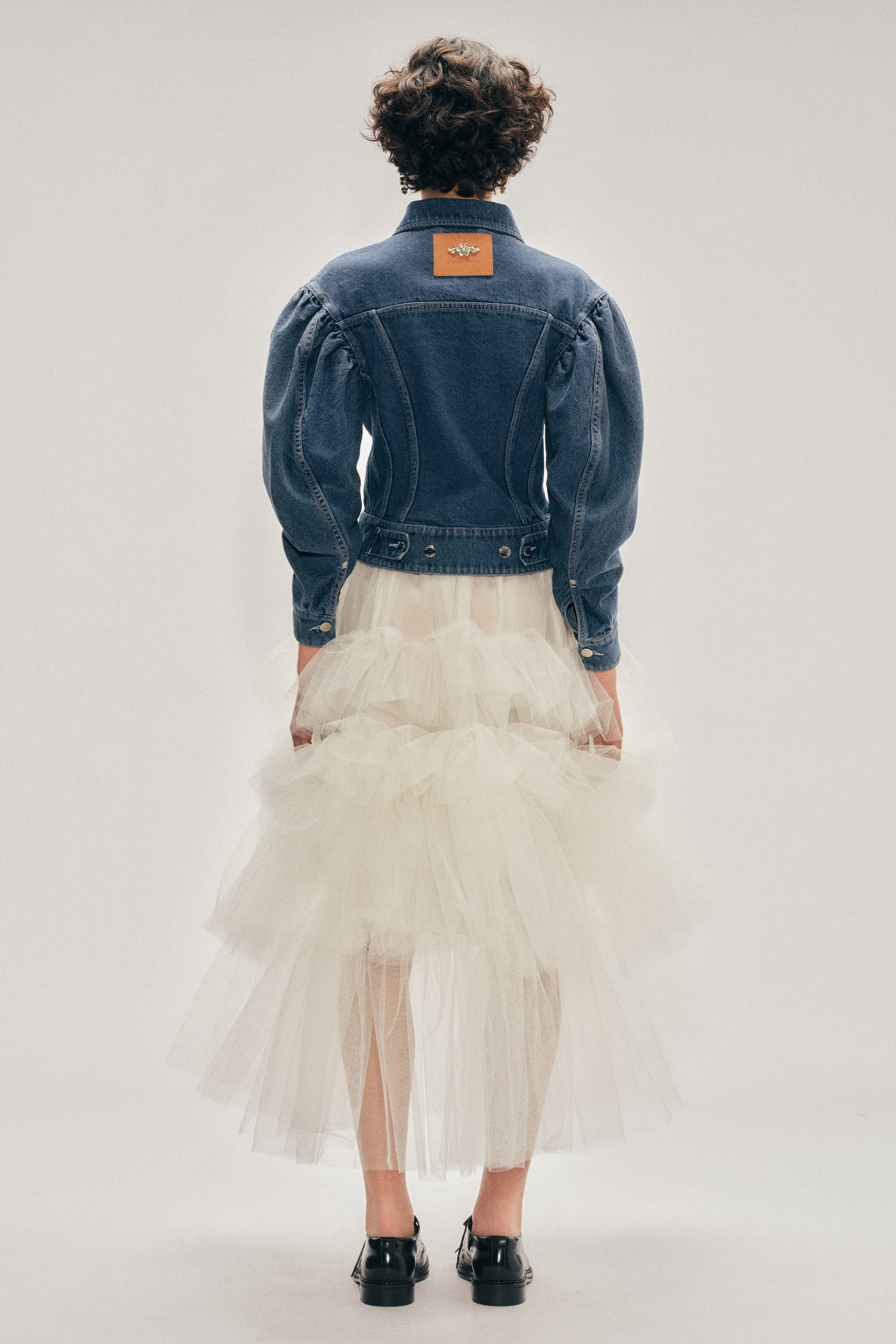 Embellished Sculpted Draped Sleeve Jacket - Image 4