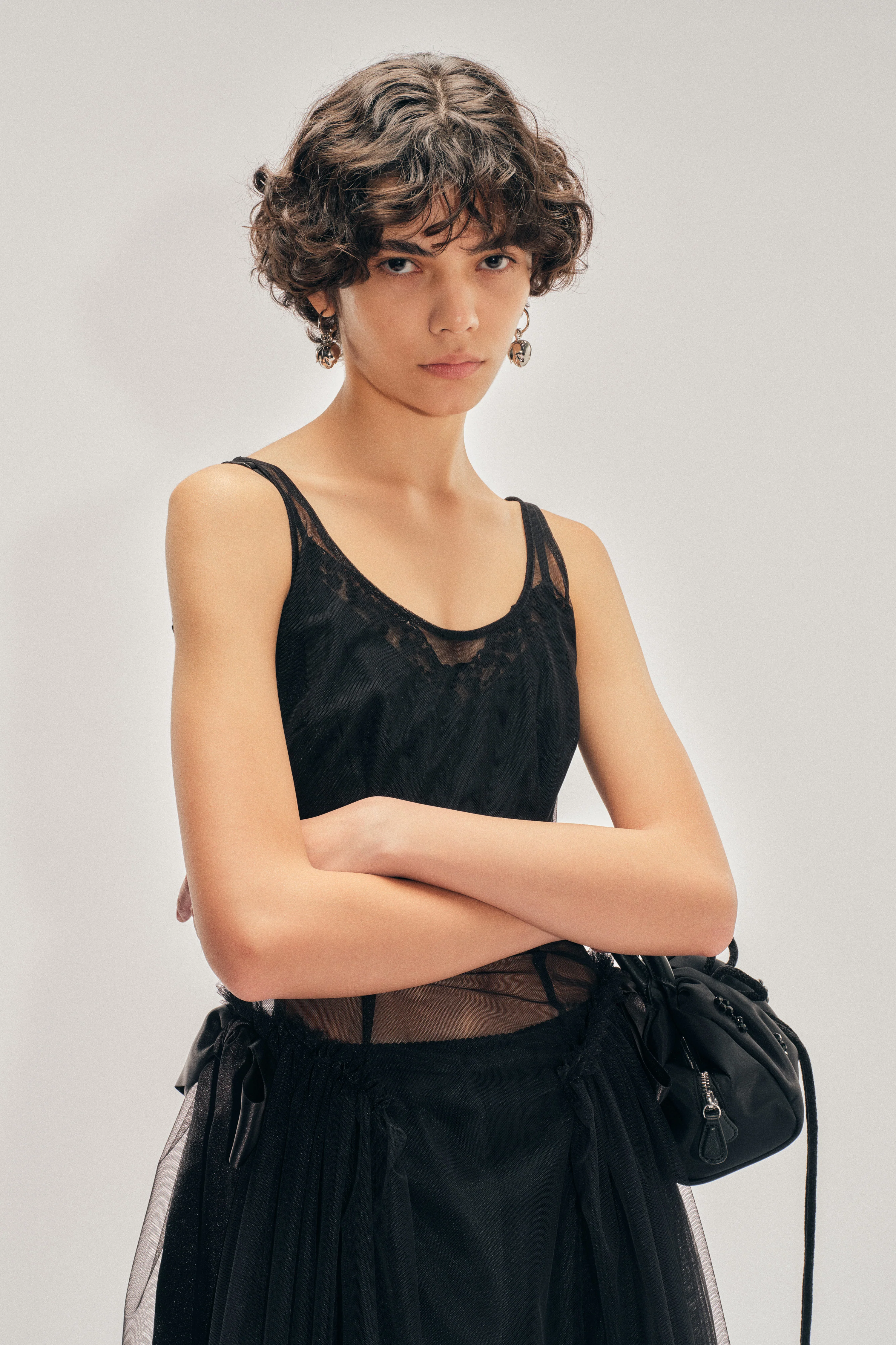 Sheer Sculpted Bow Sash Hip Detail Dress - Image 4