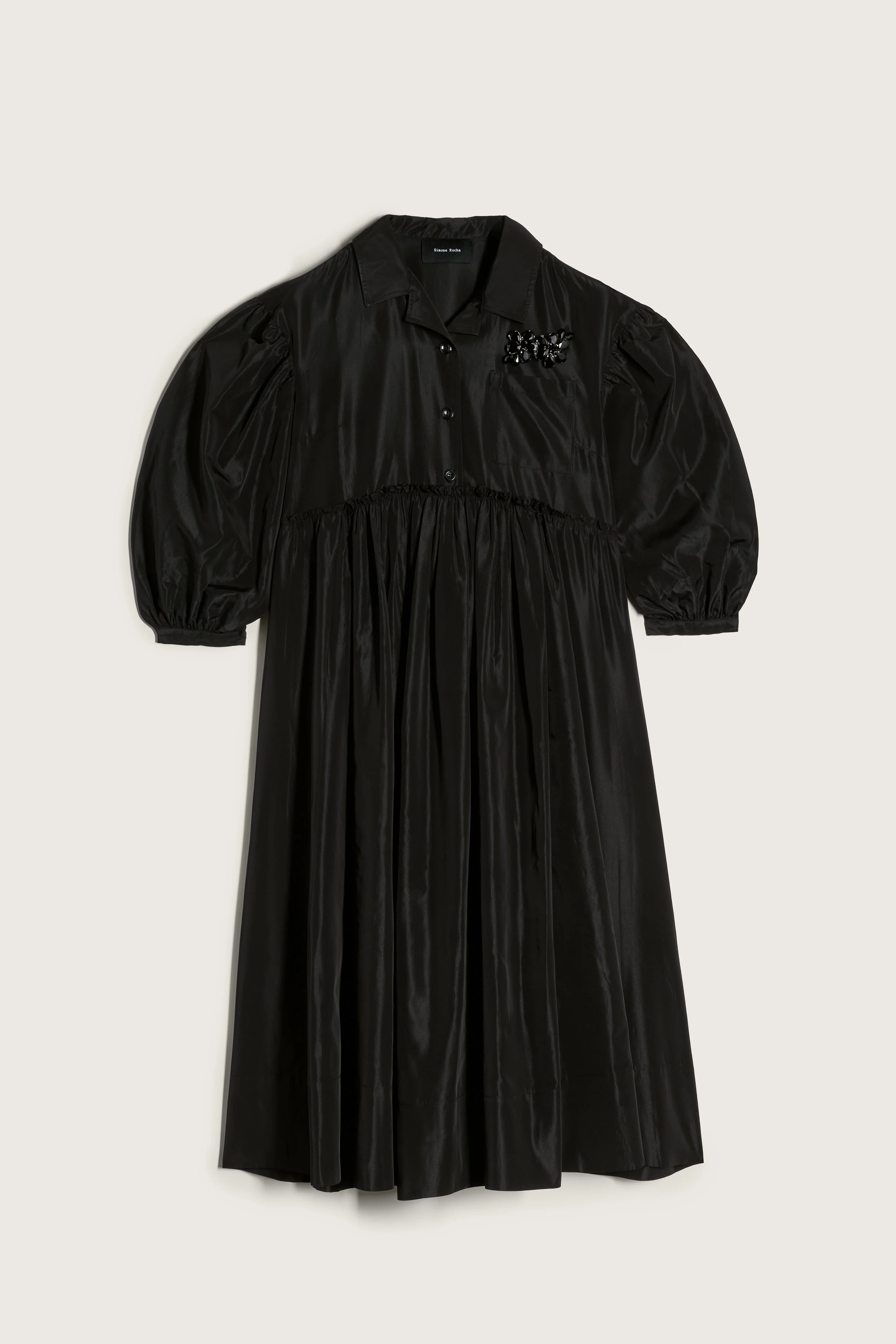 Embellished Signature Smock Shirt Dress