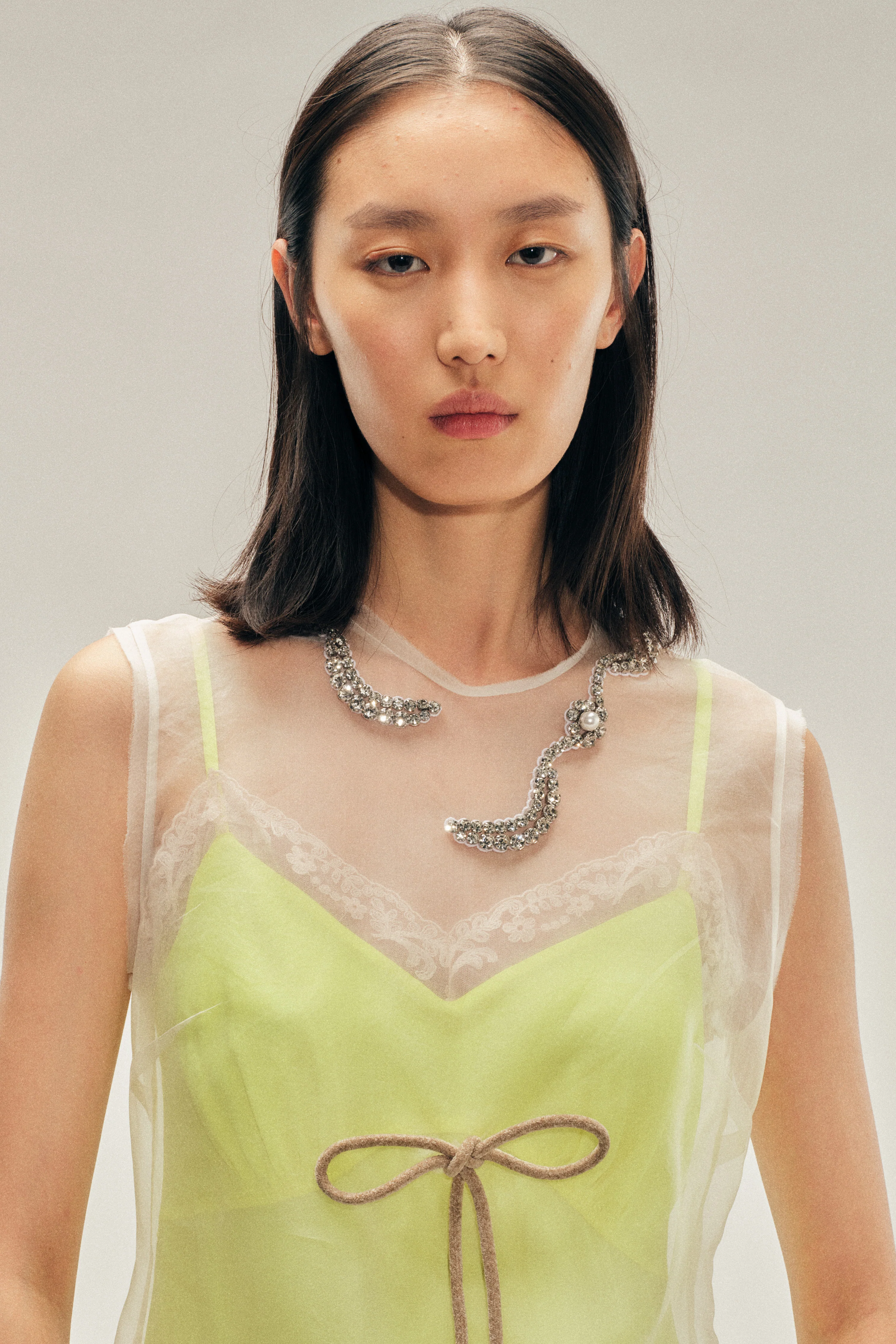 Embellished Sheer Frayed Contour Dart Dress - Image 4