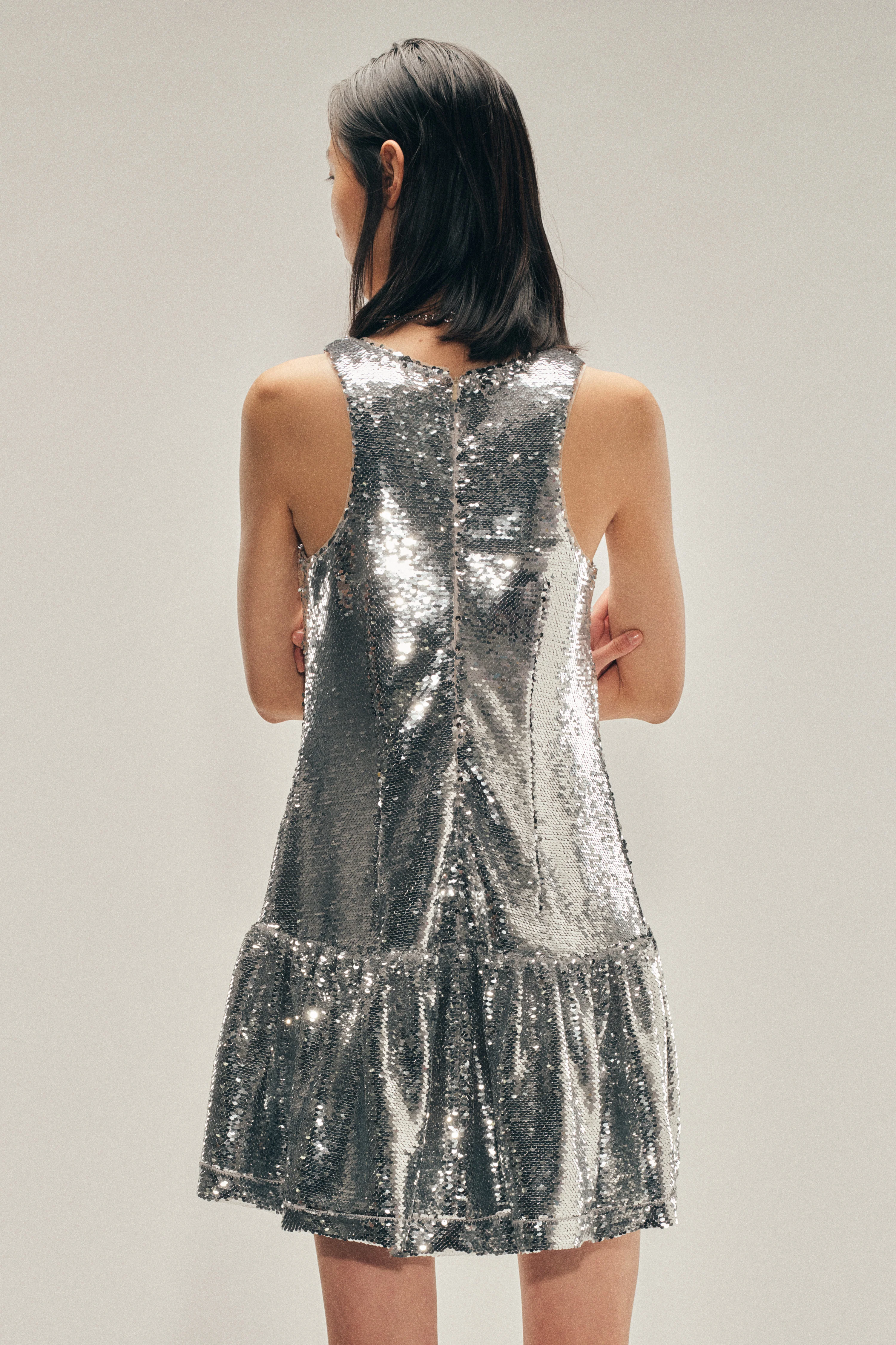 Tapered Back Peplum Mini Dress - Image 3