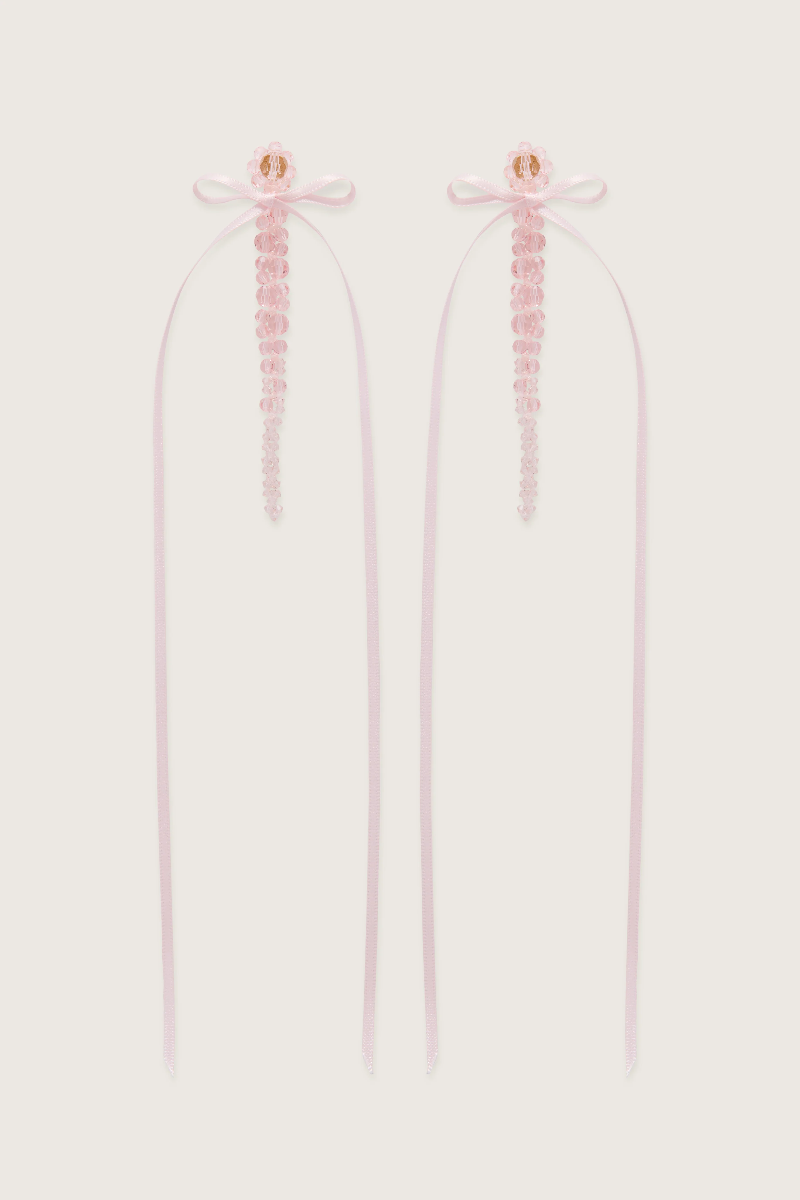 Slim Bow Ribbon Drip Earrings