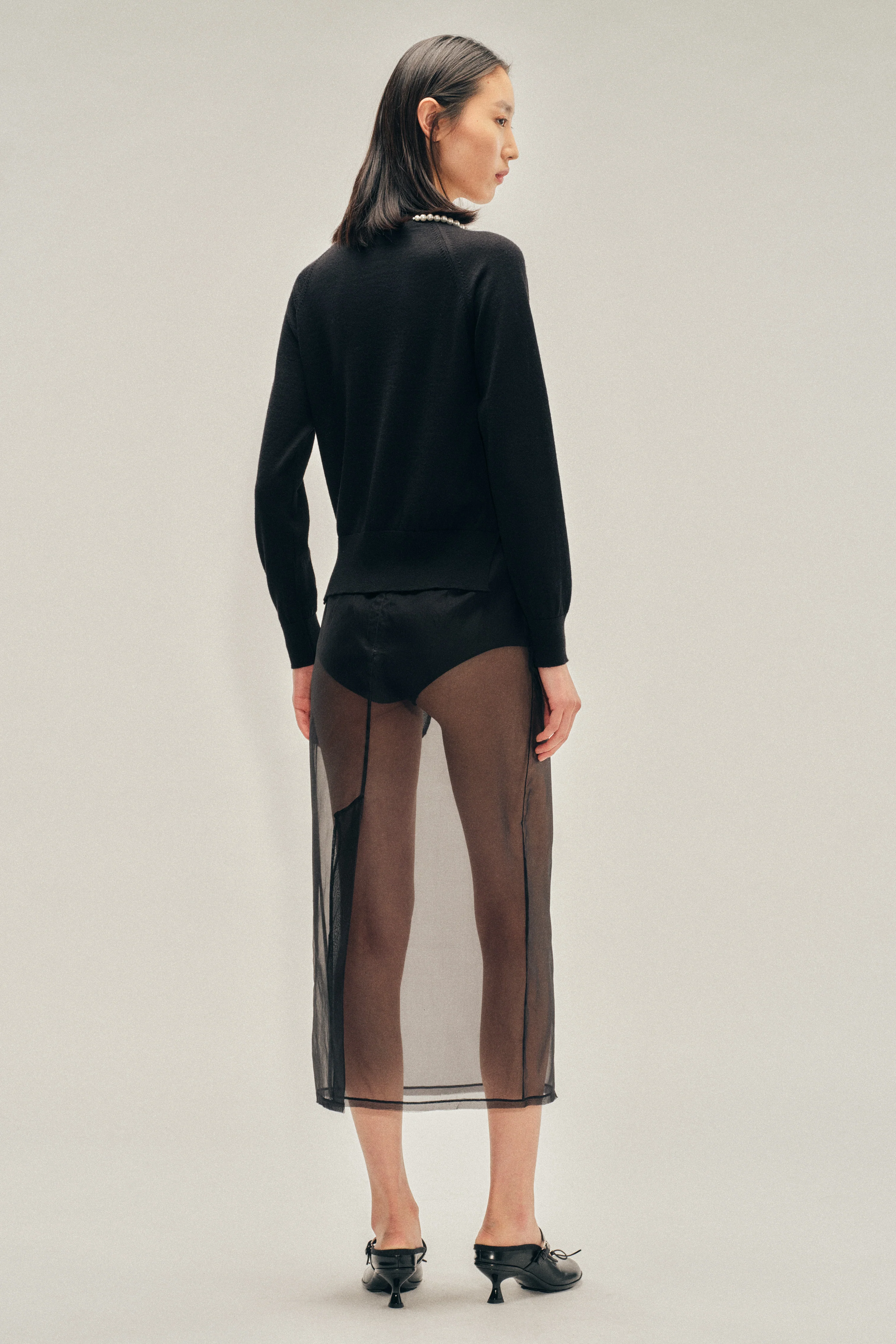Beaded Classic Merino Silk Cardigan - Image 3